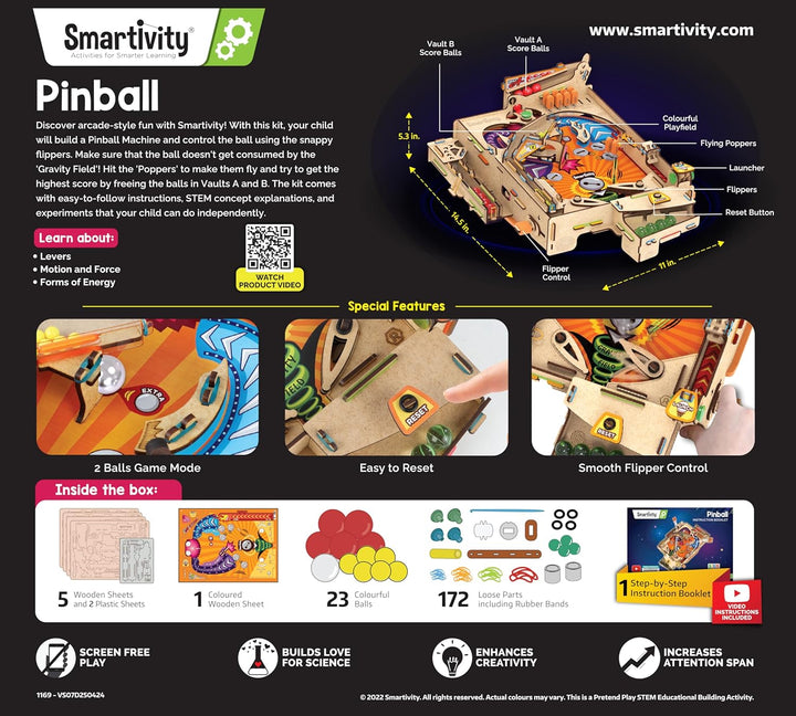 Smartivity - Máquina de pinball de juguete para niños de 8