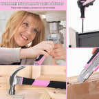 FASTPRO Juego de taladro rosa de 12 V para mujer, juego de herramientas