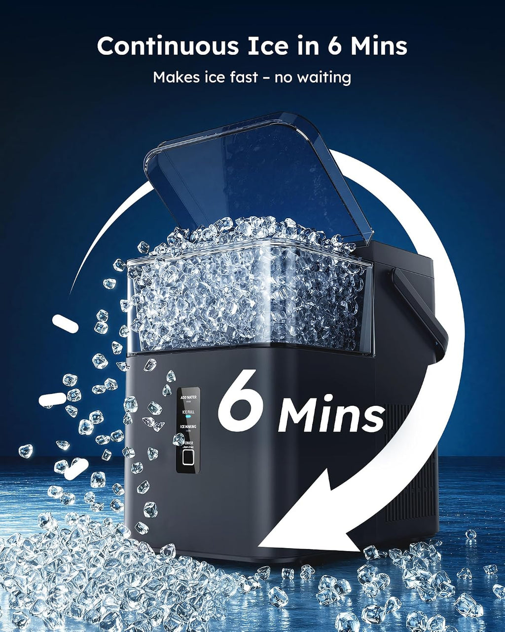 Encimera del fabricante de hielo de pepitas 38 lbs/hielo