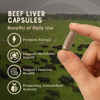 HEART & SOIL Pure American Beef Liver, 180 Capsules, Hígado puro de res americano