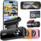 Cámara para auto dual 4K Delantera y Trasera, sensor STARVIS 2, Wi‑Fi 6, Visión nocturna