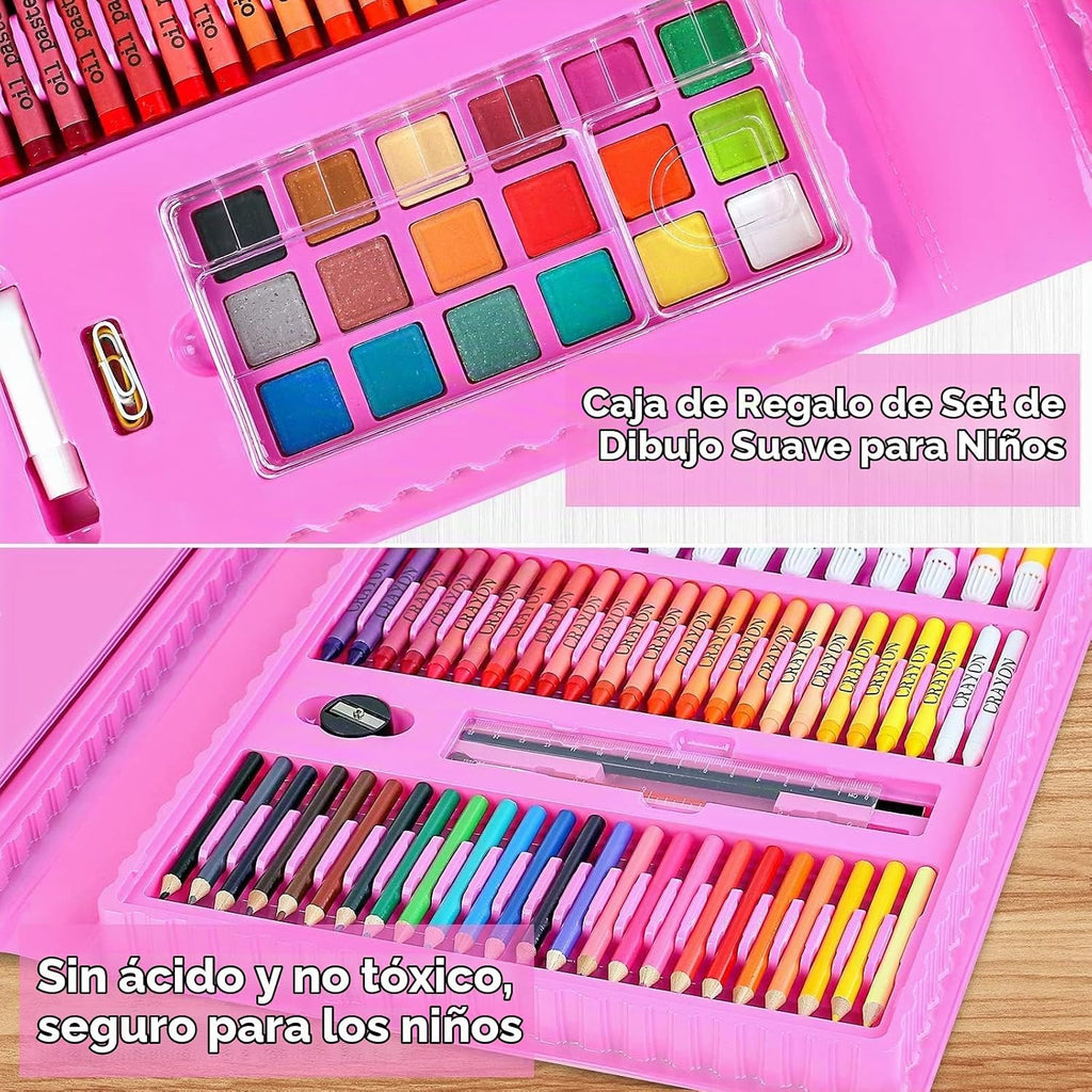iBayam Paquete de 251 suministros de arte rosa, kits de arte de dibujo para
