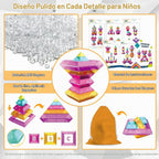 Bloques de construcción translúcidos, 48 piezas, juguetes apilables