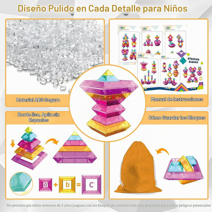 WSKC Bloques de construcción, 48 piezas de juguetes apilables para...