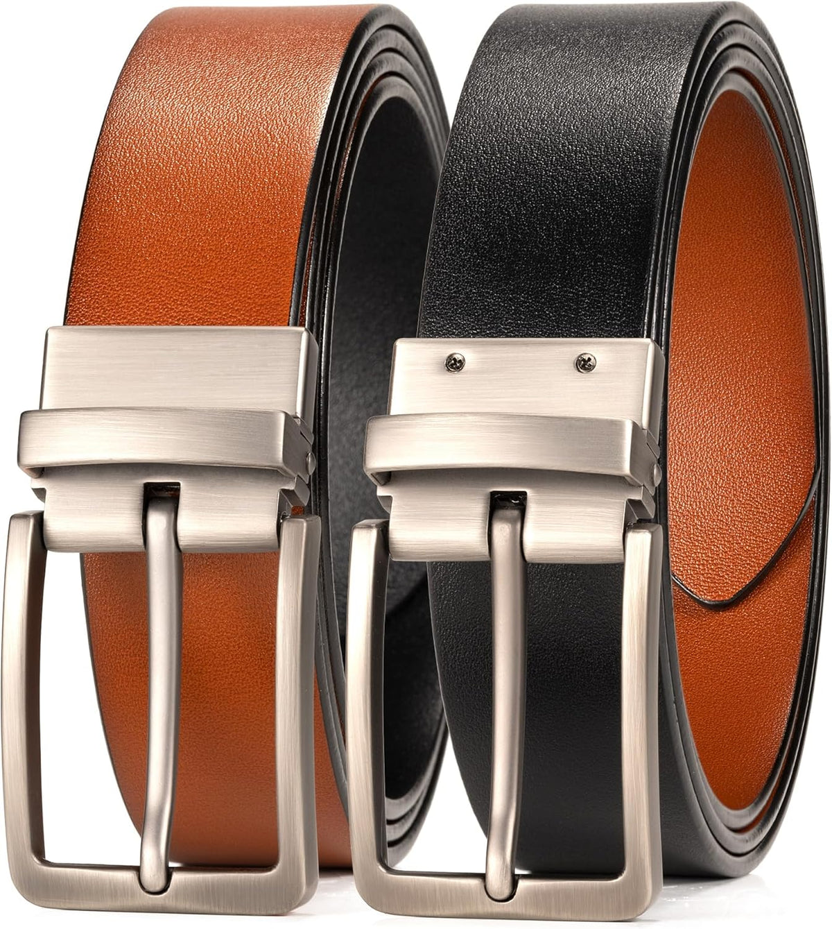 WOLFANT Cinturón de cuero reversible dos en uno, cinturón casual 10...