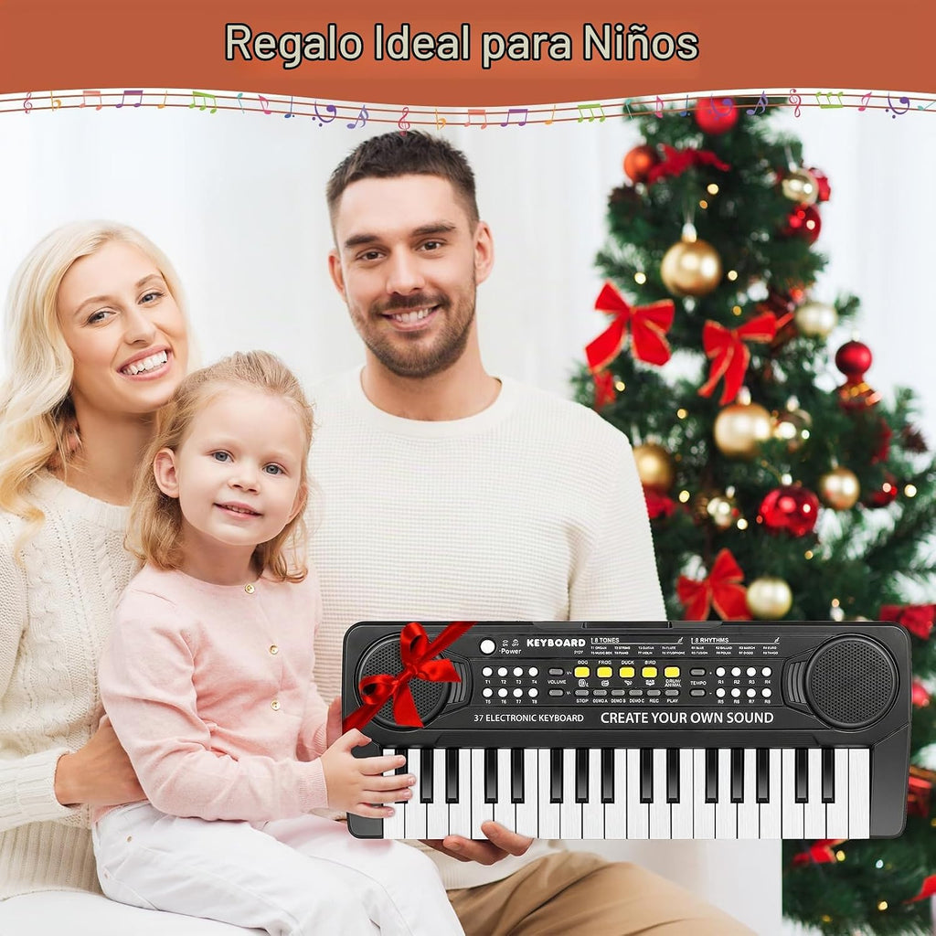 Piano para niños, teclado electrónico de 37 teclas, piano de música, juguetes educativos, instrumento musical, regalo para niños y niñas