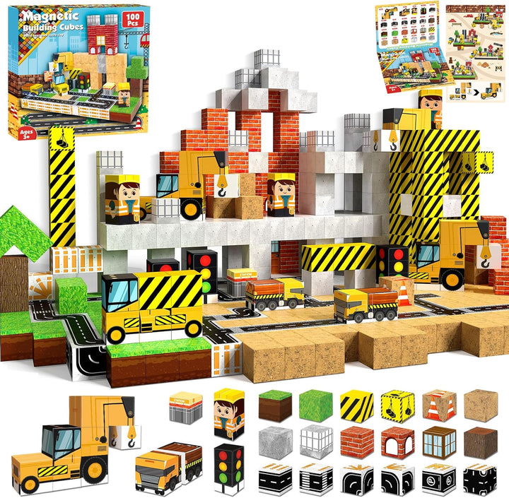 Annexfun Bloques magnéticos: 100 bloques de construcción magnéticos...