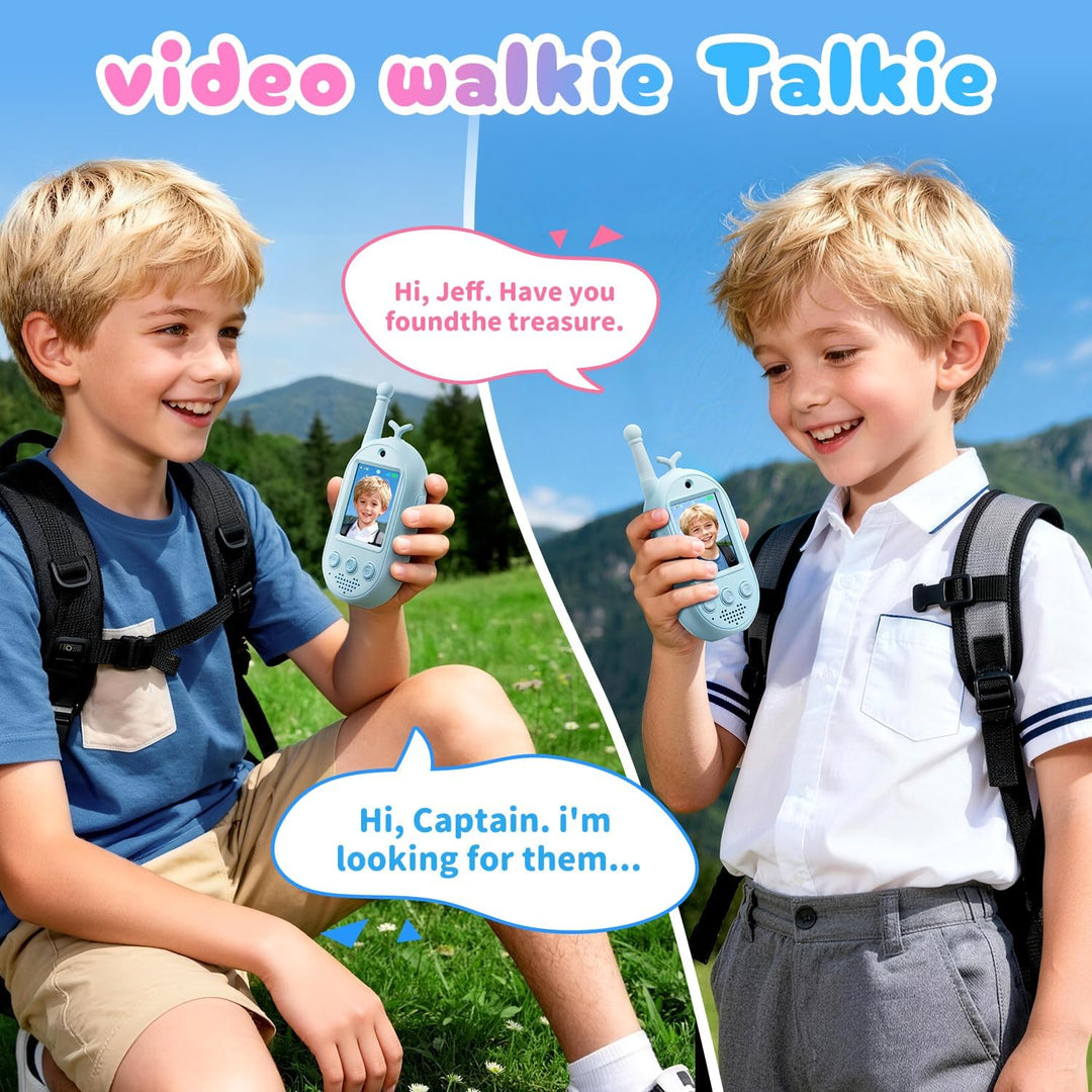 Walkie Talkies de video mejorados para niños, paquete de 2 unidades...