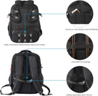 KROSER Mochila de viaje para laptop de 17.3 pulgadas, XL, mochila p...