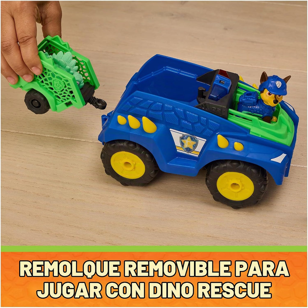 PAW Patrol: Dino Movie Dino Tow & Dash RC con Chase & Dinosuar Figures