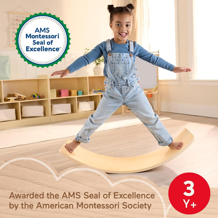 Fisher-Price Wood Montessori Toy Rockin Balance Board -