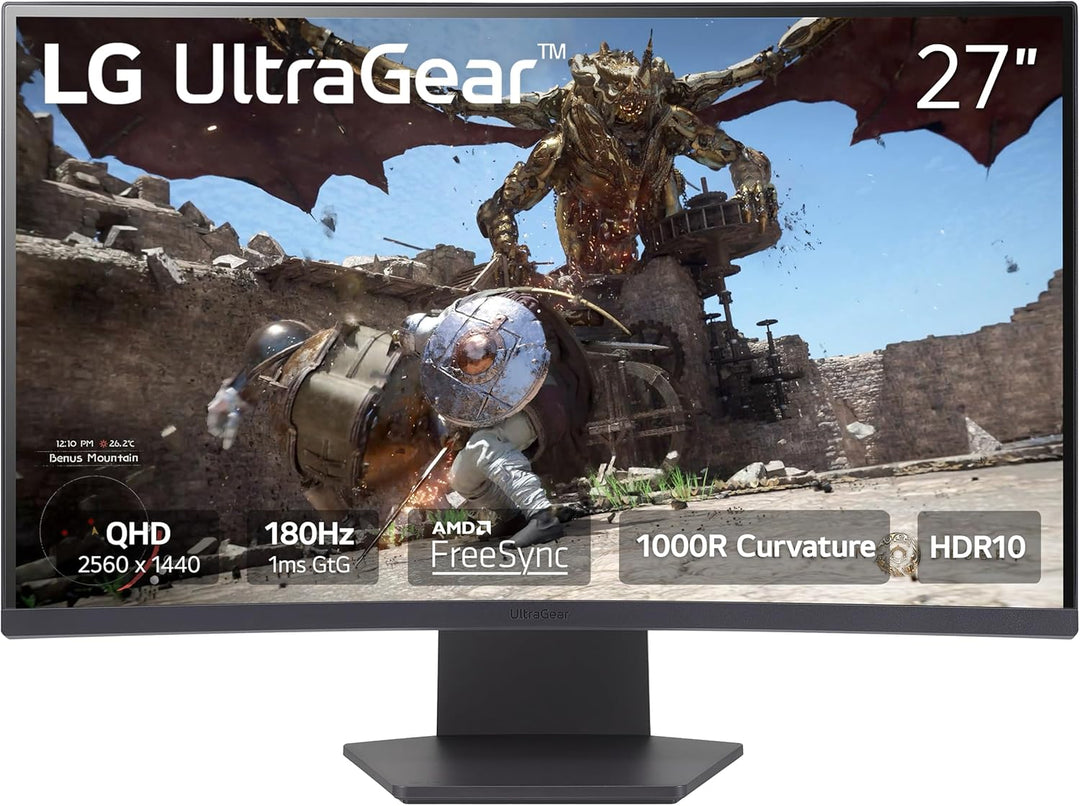 LG 27GS60QC-B Ultragear - Monitor curvo para juegos de 27 pulgadas,...