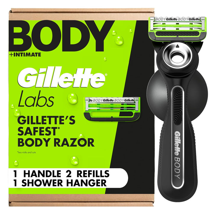 Gillette Labs Body + Intimate Razor para hombres, mango + 2 repuest...
