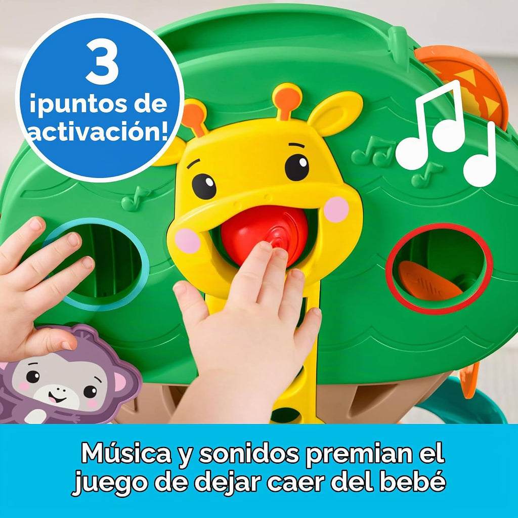 Fisher-Price Juguete de actividad musical de árbol de la selva sentado a