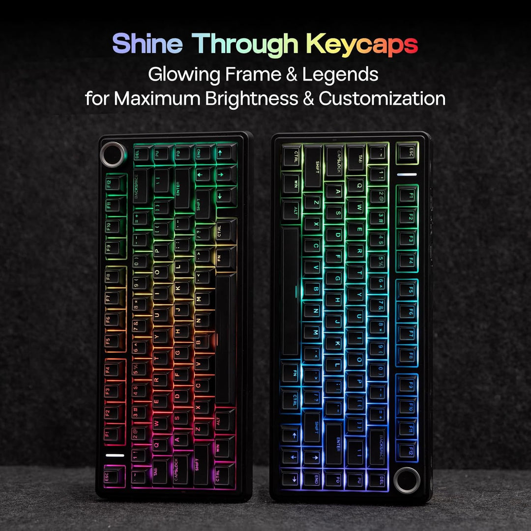 EPOMAKER Glintrix PBT Shine Through Keycaps, Arris &amp; Keys Retro...