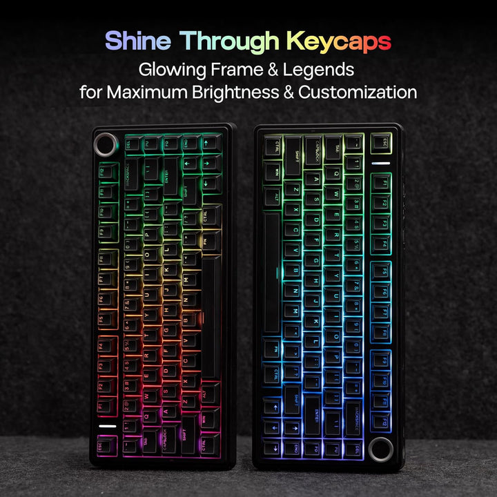 EPOMAKER Glintrix PBT Shine Through Keycaps, Arris &amp; Keys Retro...