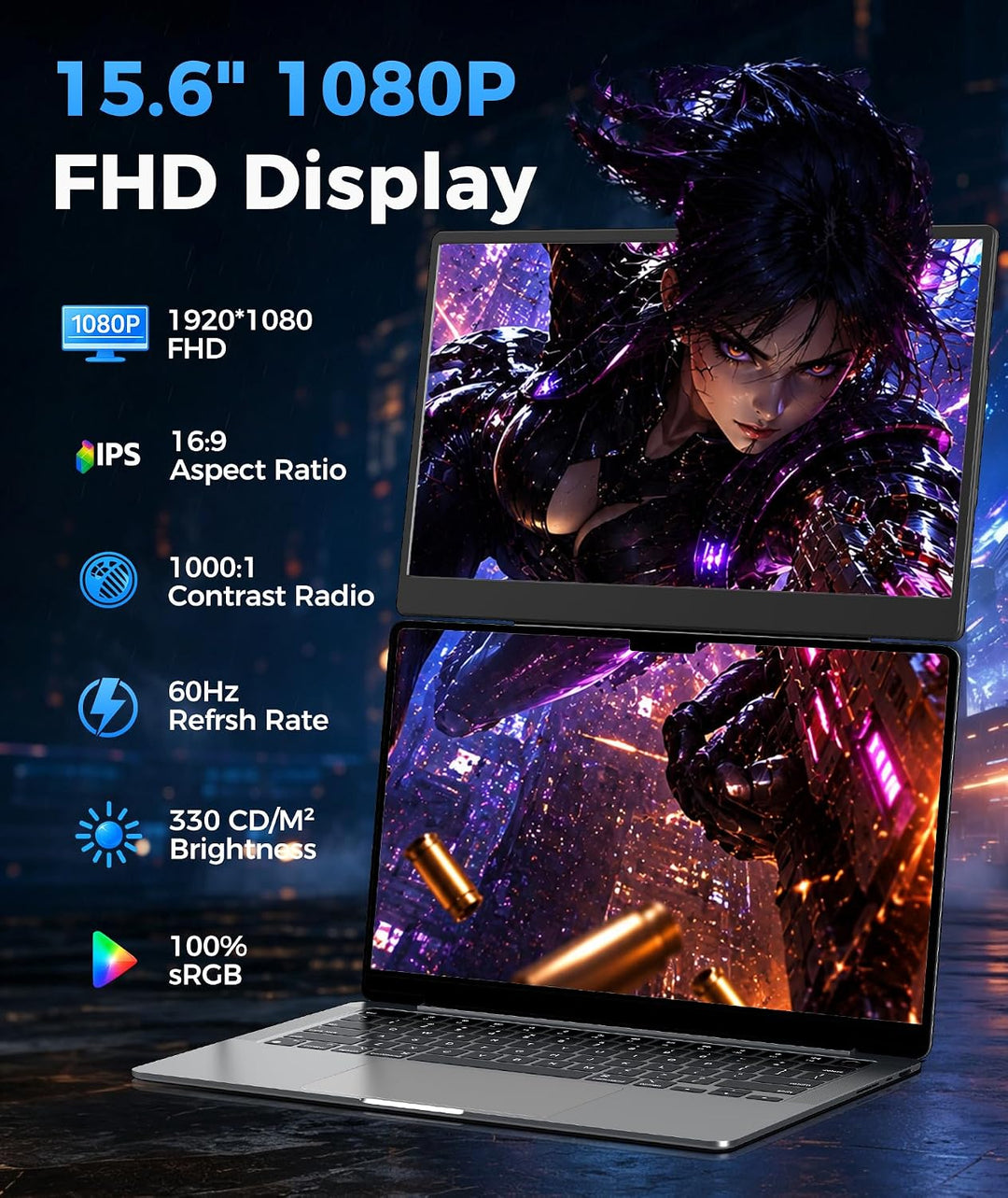 Extensor de pantalla para computadora portátil de 15.6\u201D, 5 mod...