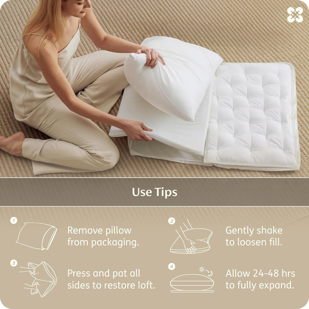 Bedsure PureWoven - Almohada ajustable Queen para dormir boca arriba y boca