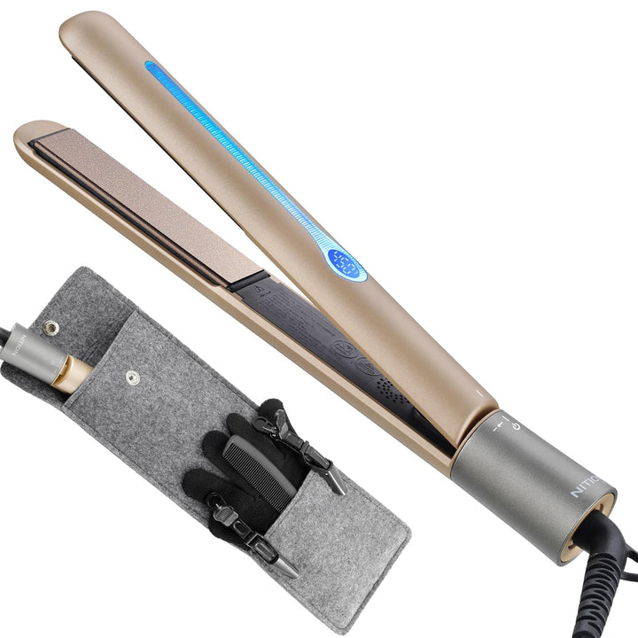 NITION - Plancha profesional de titanio para cabello, para un estil...