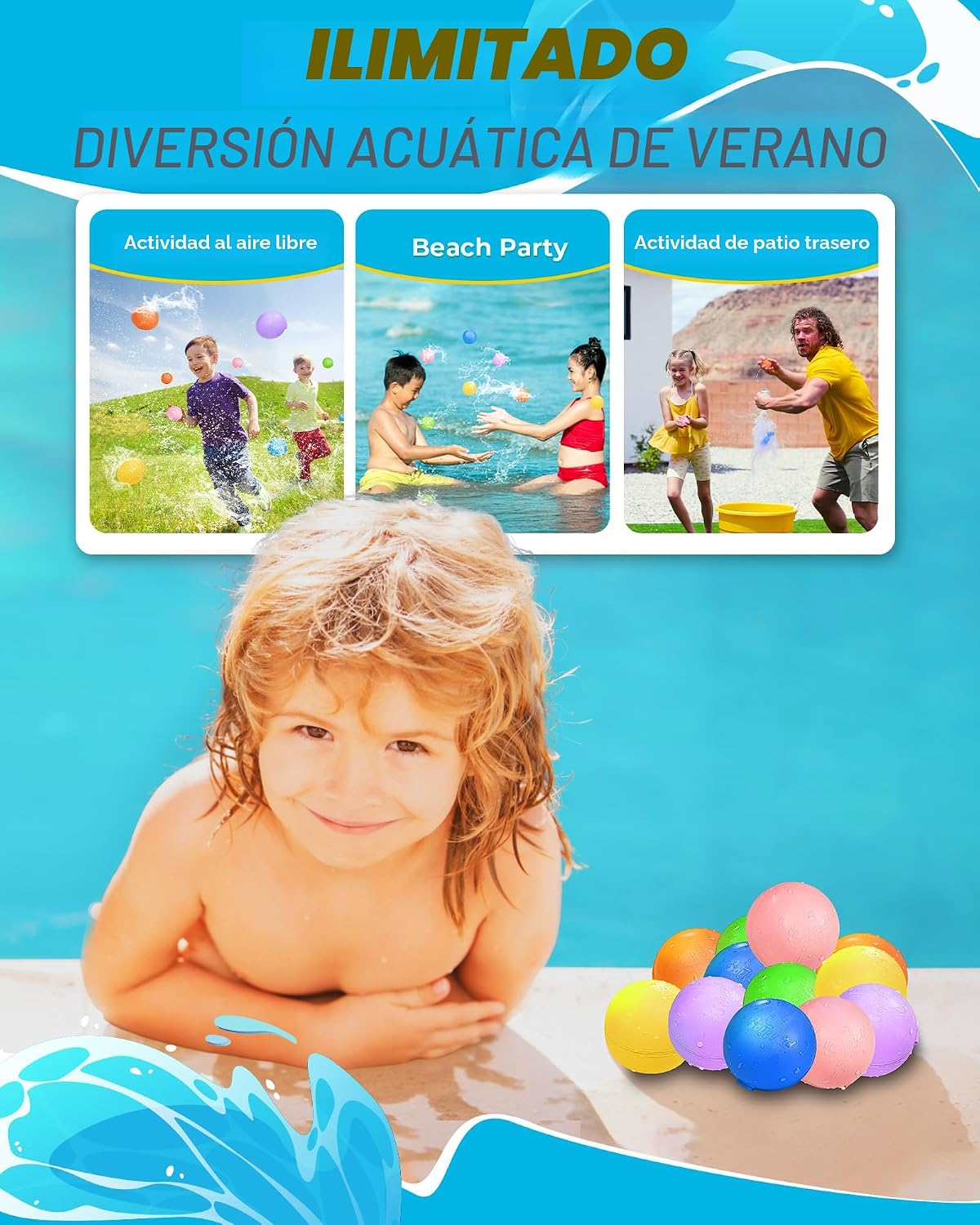 Globos de agua reutilizables, 18 unidades, bolas de agua de llenado rápido, juguetes para niños de 4 a 8 años, bomba de agua autosellante magnética recargable para fiesta de verano, piscina, juguetes de playa al aire libre para niños de 8 a 12 años