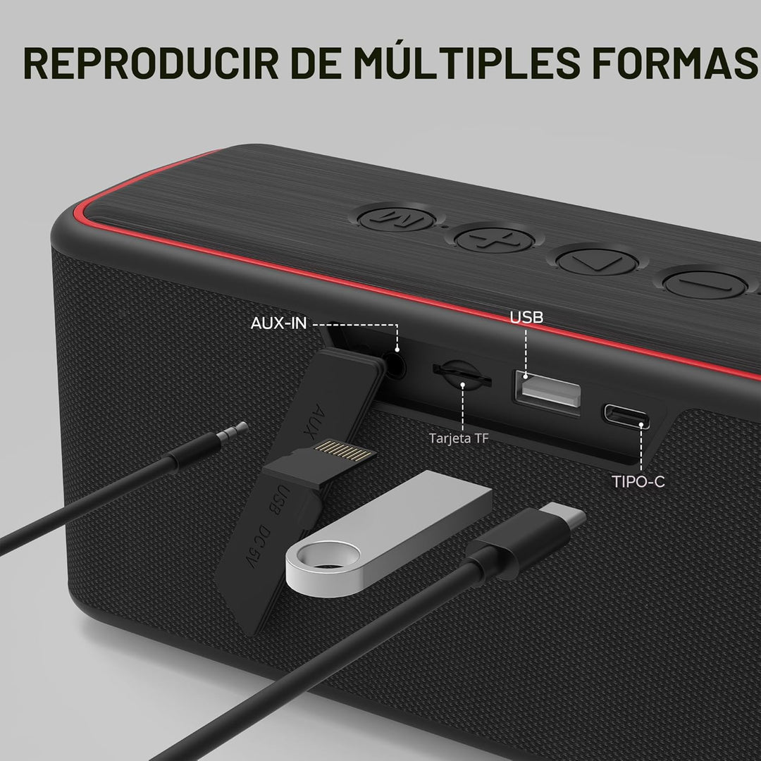 Monster Shock Plus - Altavoz Bluetooth, altavoz portátil con sonido...