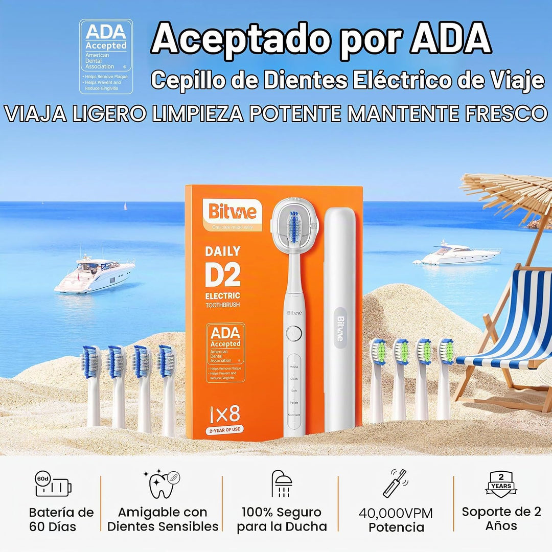 Cepillo de dientes eléctrico ultrasónico Bitvae para adultos y niño...