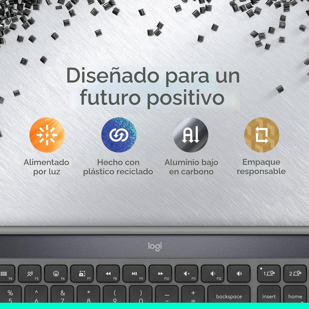 Logitech Signature Slim Solar+ Teclado Bluetooth inalámbrico K980,...