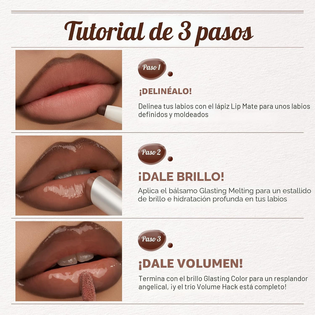 rom&amp;nd Volume Hack Trio | Juego combinado de labios voluminosos...