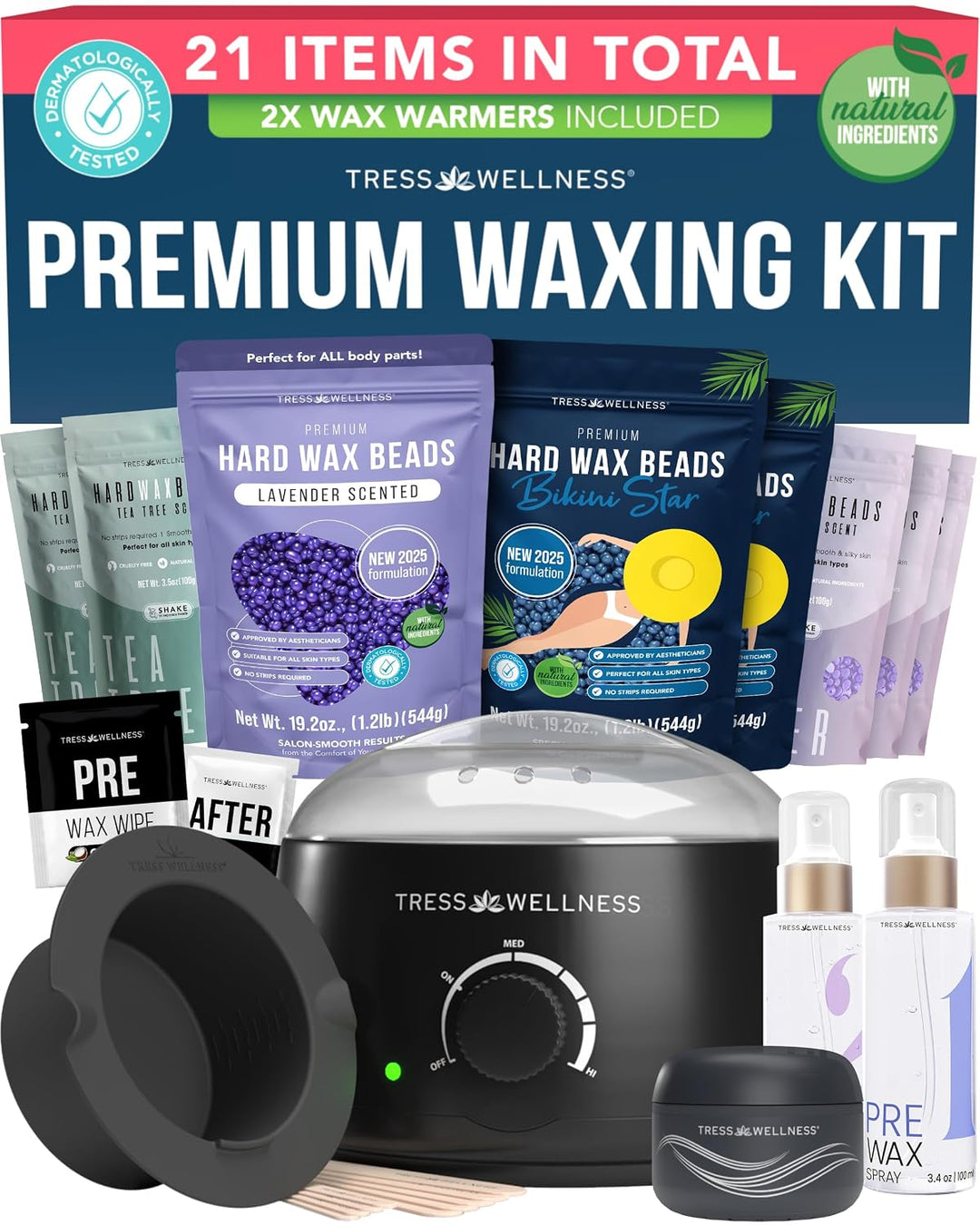 Tress Wellness Kit de depilación de lujo para pieles sensibles, seg...