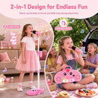 Máquina de karaoke para niños con 2 micrófonos, juguete de