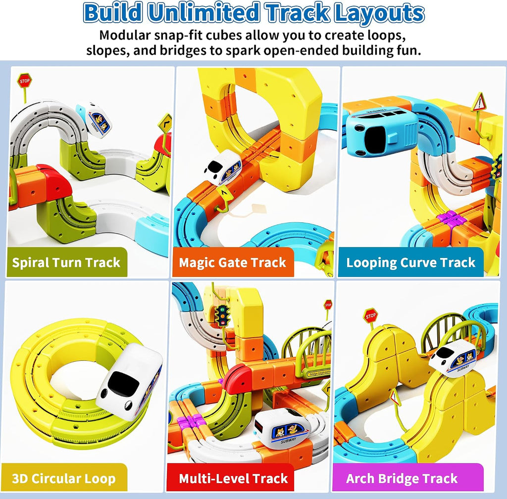Juego de tren eléctrico 208PCS de lujo 3D STEM Track Toy