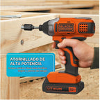 Taladro Black & Decker (BDCI20C) de batería de litio, 20 V máximo
