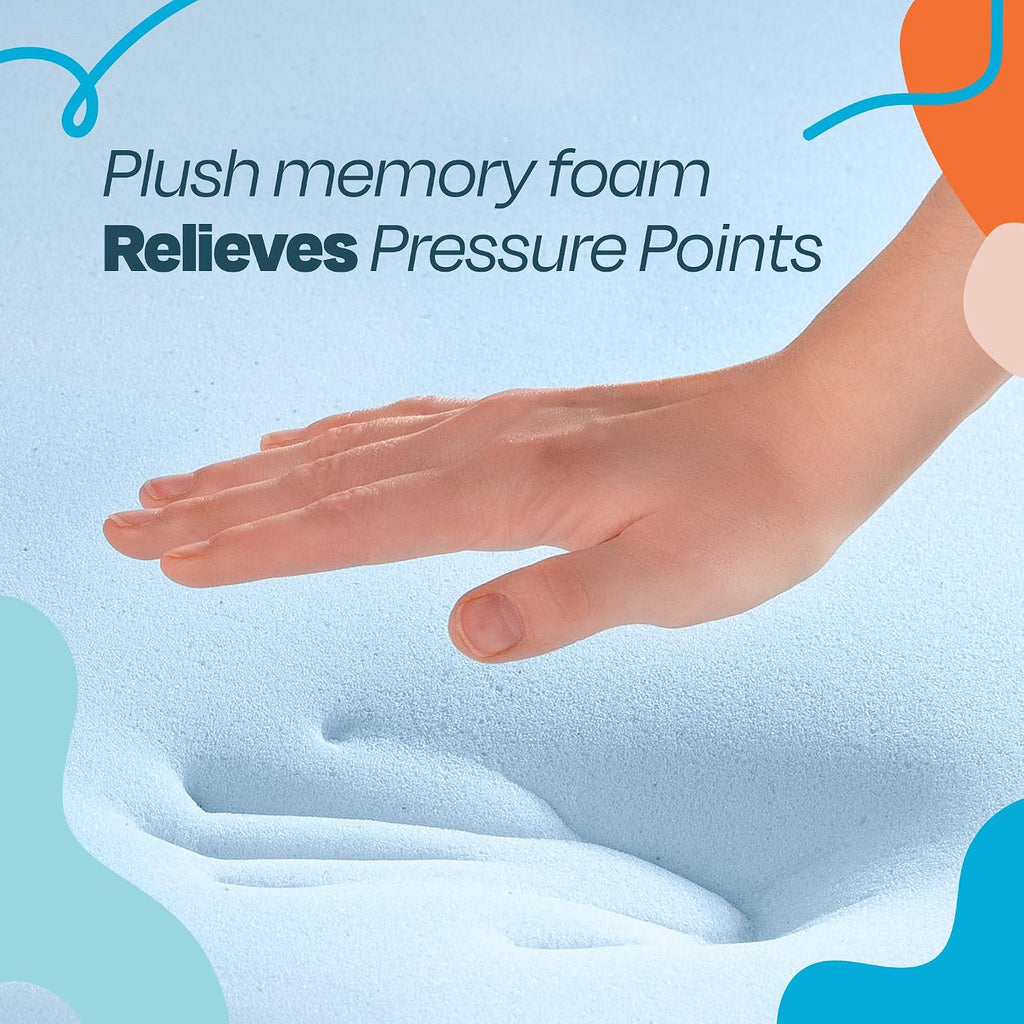 Linenspa Cubrecolchón de espuma viscoelástica de gel de 2 pulgadas, felpa