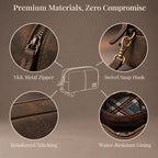 LEATHER VILLAGE DOP-9-MINI, Marrón, Kit Dopp de cuero vintage