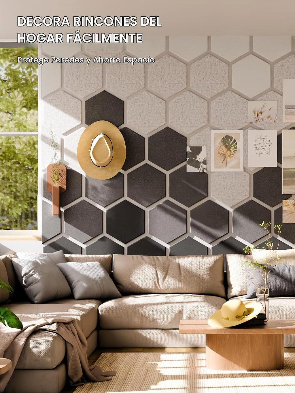Paquete de 12 azulejos hexagonales de fieltro para tablón de