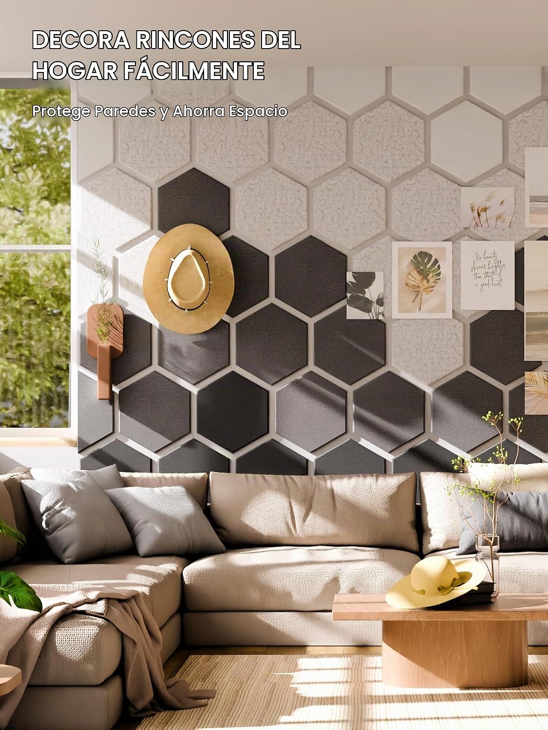 Paquete de 12 azulejos hexagonales de fieltro para tablón de