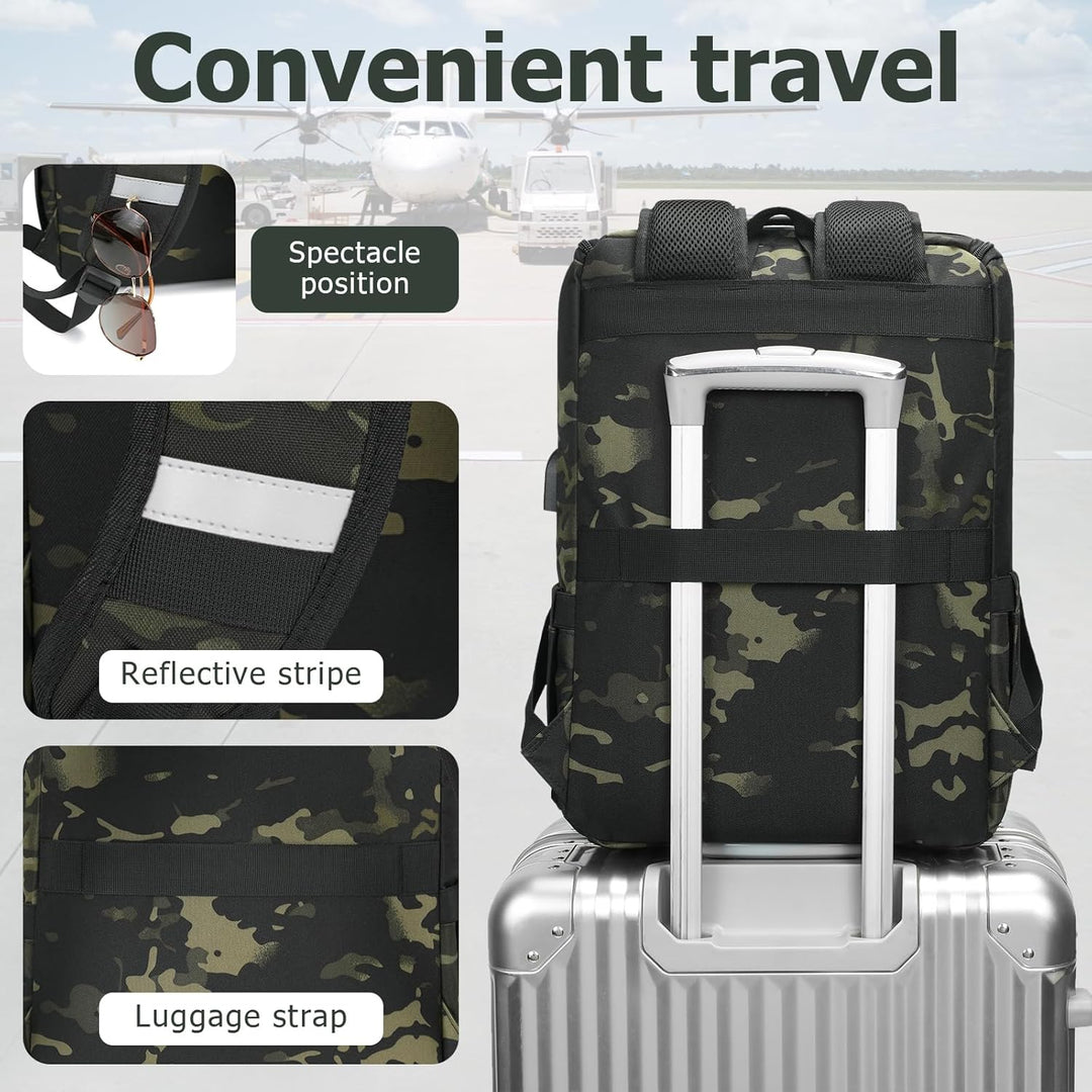 YALUNDISI Mochila vintage de viaje para laptop con puerto de carga...