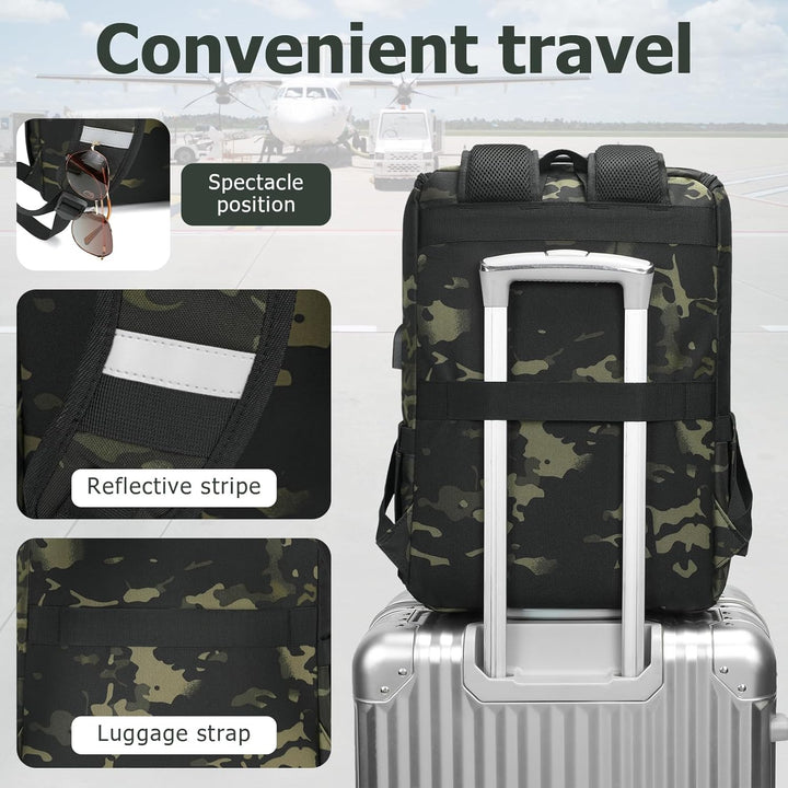 YALUNDISI Mochila vintage de viaje para laptop con puerto de carga...