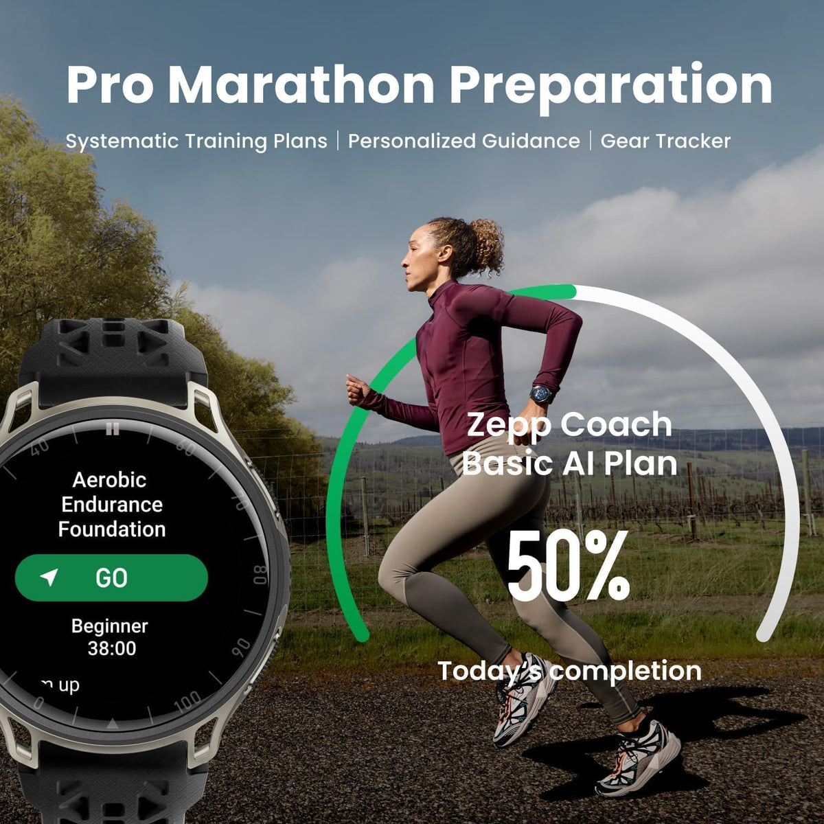 Amazfit Reloj inteligente Cheetah 2 Pro, cristal de zafiro AMOLED de 1.32