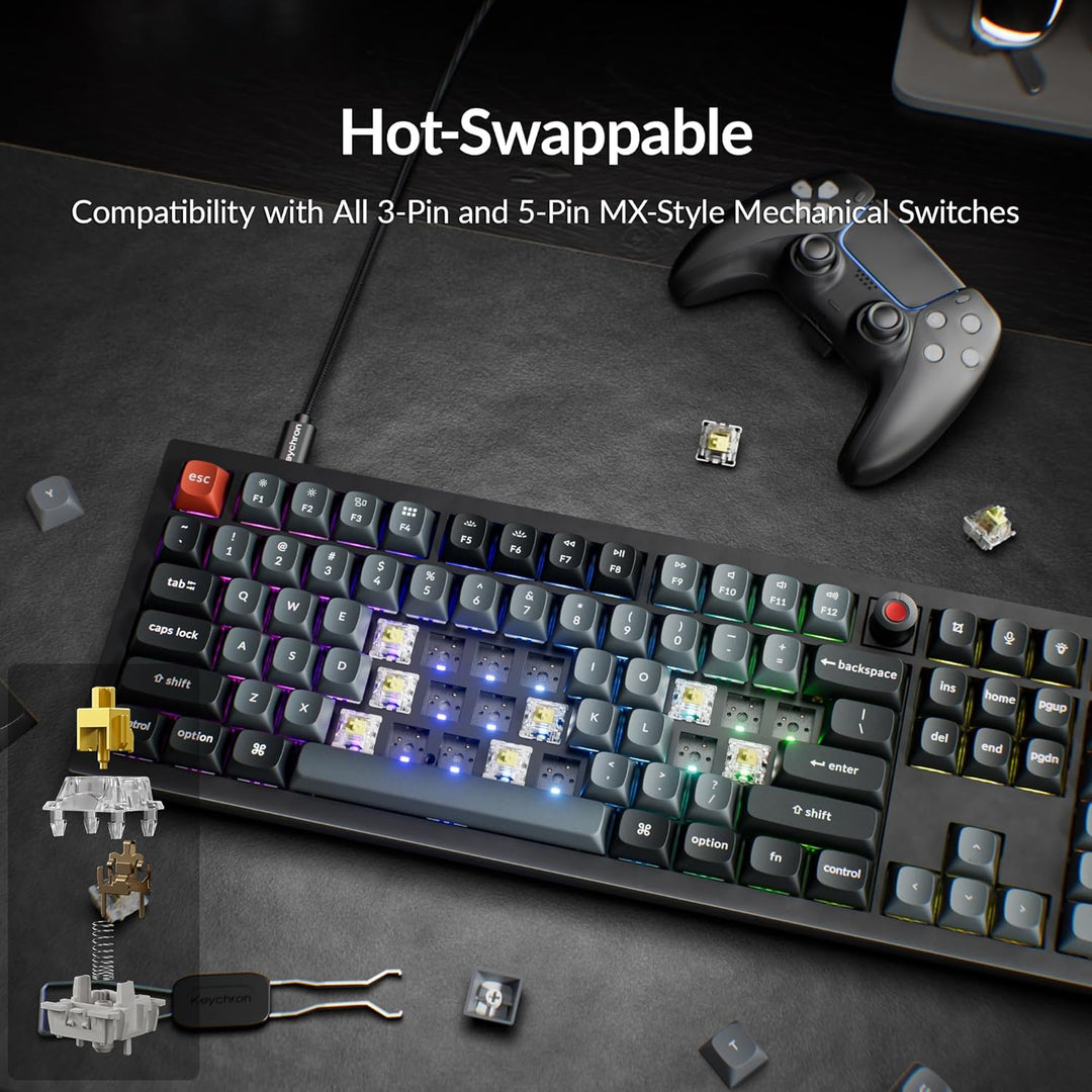 Keychron V6 - Teclado mecánico con cable de tamaño completo 8K con...