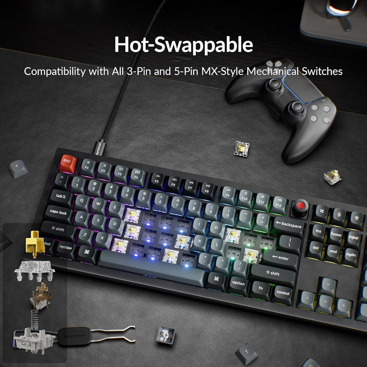 Keychron V6 - Teclado mecánico con cable de tamaño completo 8K con...