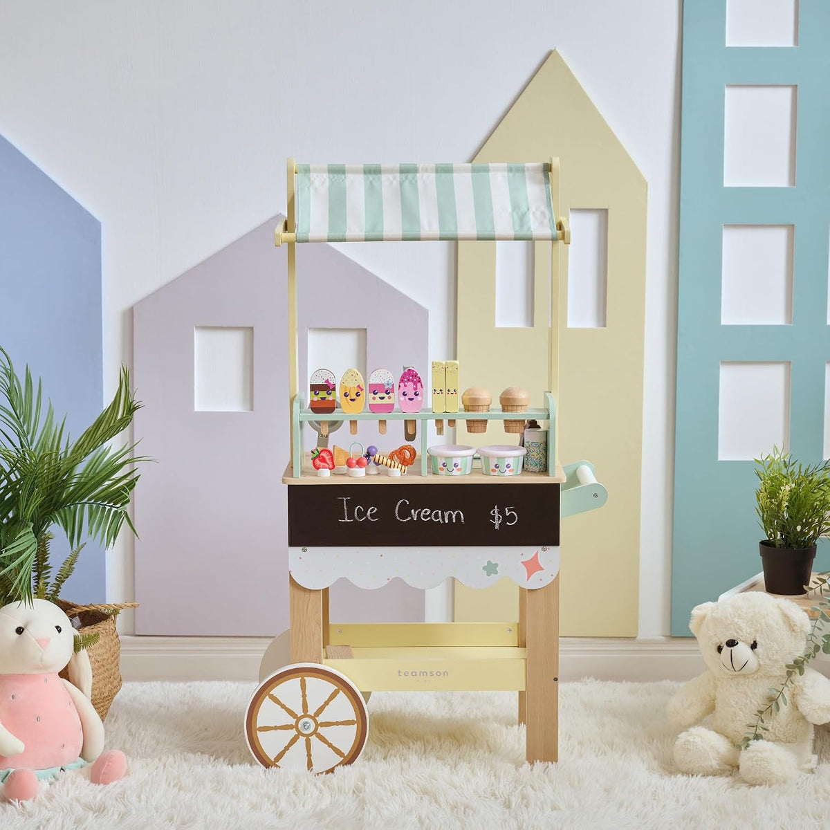 Teamson Kids Jolly Pals - Soporte para helados, color verde menta