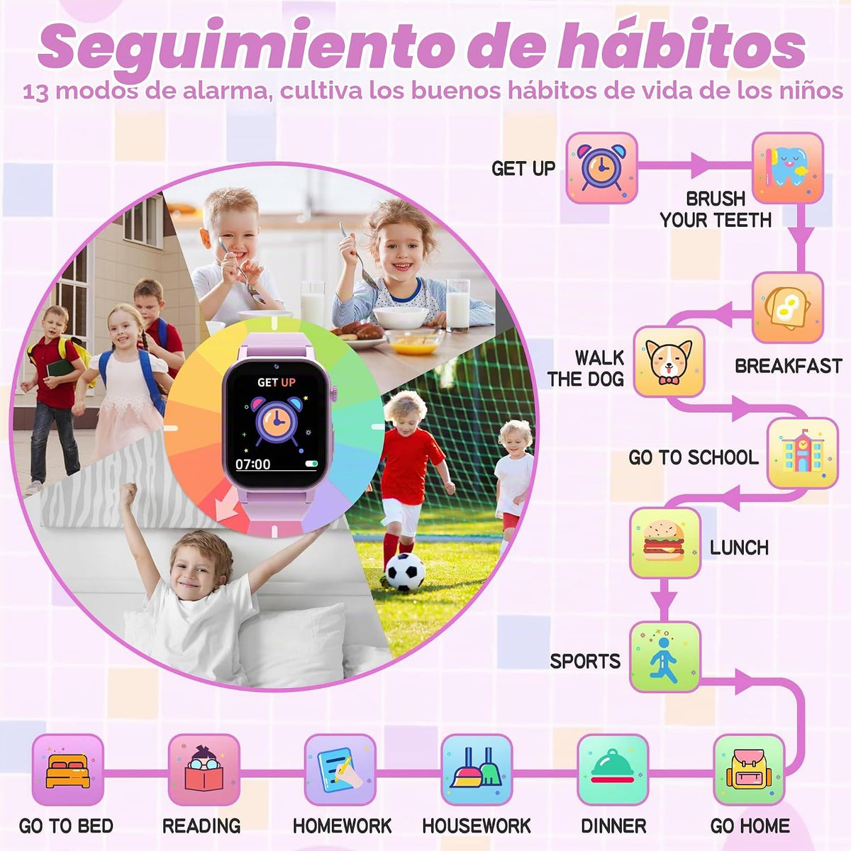 Phyulls Relojes inteligentes para niños con 32 juegos de rompecabezas