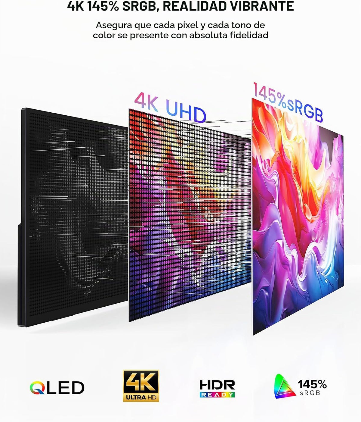 UPERFECT Monitor portátil 4K 60Hz 18.5", 145% sRGB QLED monitor...
