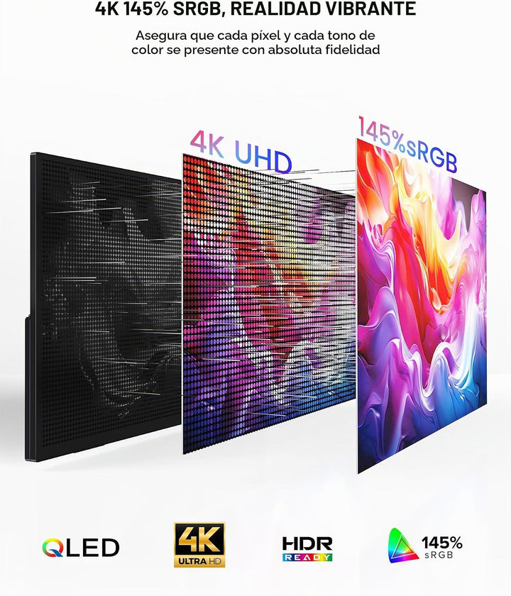 UPERFECT Monitor portátil 4K 60Hz 18.5", 145% sRGB QLED monitor...