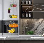Simple Houseware - Cesta colgante para frutas de 3 niveles, bronce