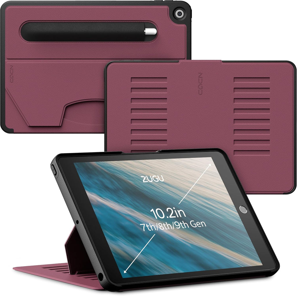 ZUGU Funda para iPad de 10.2 Pulgadas de 9ª Generación Funda para iPad de 7ª / 8ª Generación (2021/2020/2019), Funda Protectora, Diseño Delgado y Elegante, Soporte Magnético, Funda con Función de