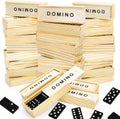 Noamus Juego de 30 mini dominó de madera, juego de dominó doble de 6 con estuche de madera e instrucciones (idioma español no garantizado), regalo de fiesta de dominó a granel, juego de caja de viaje de dominó de 28 azulejos, actividad de mesa clásica en