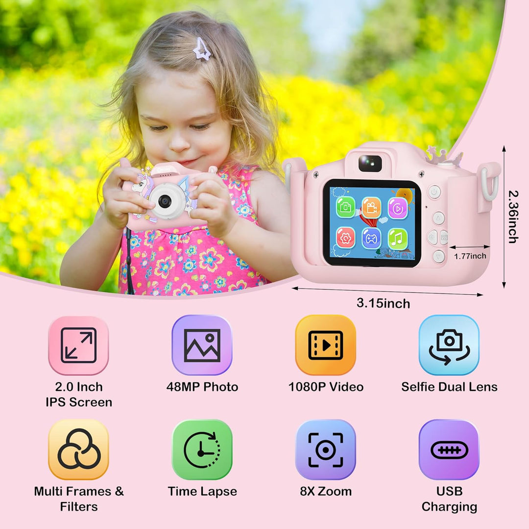 Contixo KC3A - Cámara digital para niños, cámara infantil de 1080P...