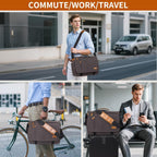 ESTARER Bolso Bandolera para Hombres 17-17.3 Pulgadas, Bolso para Laptop Resistente al Agua, de Lona, Bolso para Computadora al Hombro, Maletín para Trabajo, Universidad, Viaje, Gris